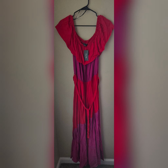 CITY CHIC COLORBURST FUCHSIA MAXI DRESS SIZE 18 - Picture 2 of 3